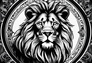 powerful majestic lion tattoo idea