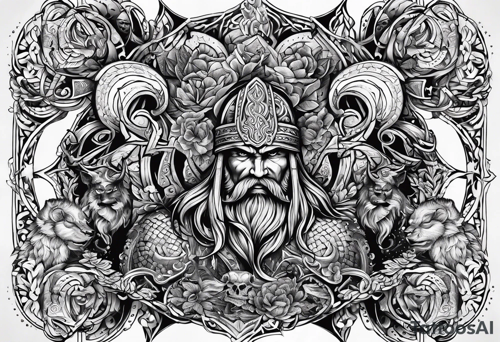 Basic viking tattoo with a symbolic 6 representing 6 brothers tattoo idea