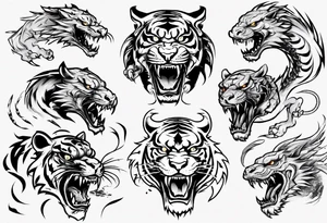 tiger fighting with a dragon tattoo idea