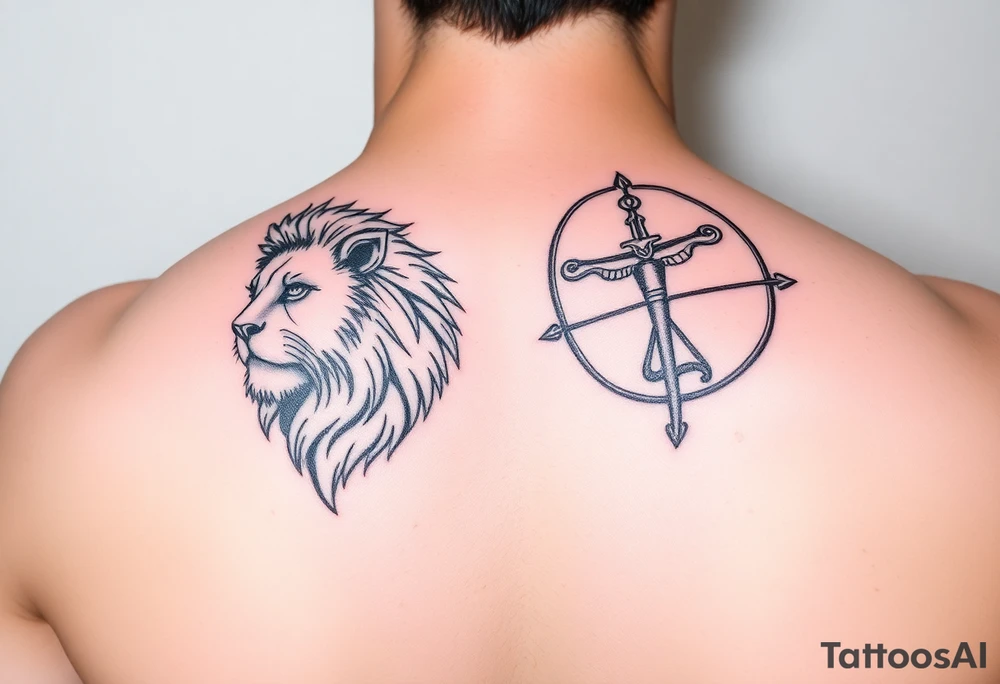 Leo and Sagittarius combined tattoo idea