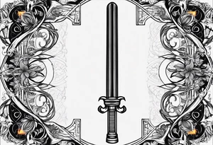 Lightsaber and a Wand from Harry Potter overlapping to make an "X" and in the spaces between the "X" put the letters A,J,L and N. tattoo idea