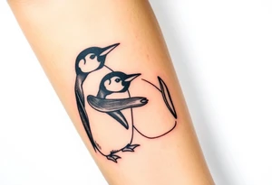 Penguins hugging tattoo idea