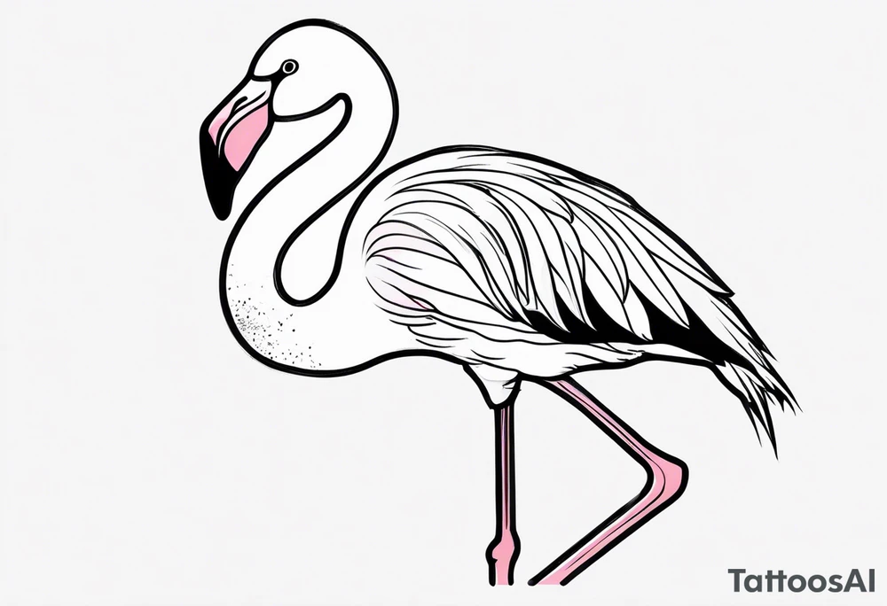 cute flamingo tattoo idea