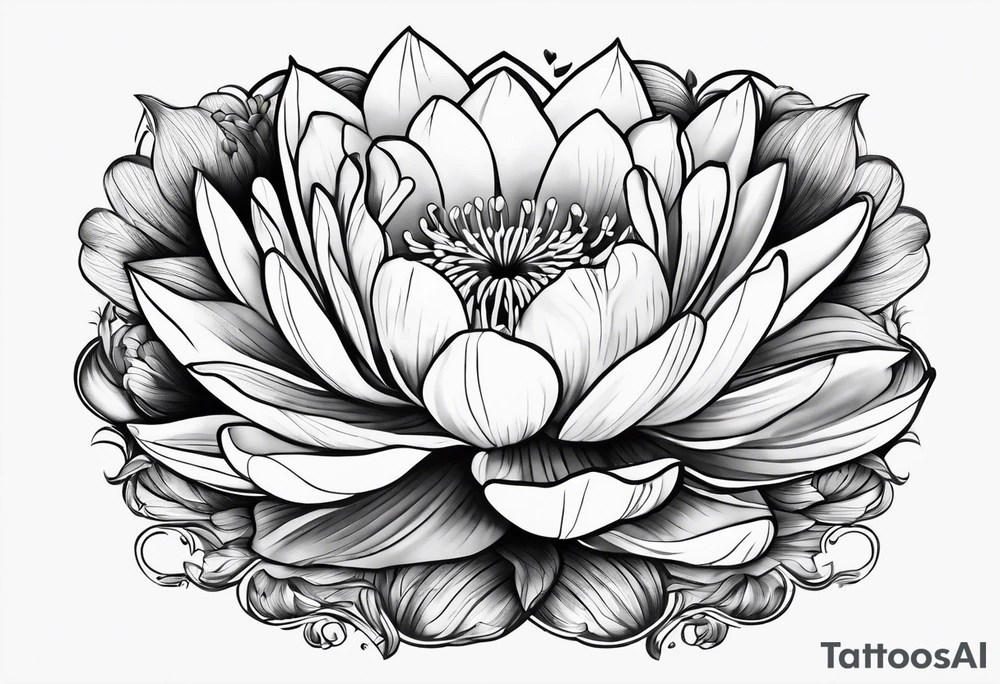 Water lily and tulips intertwined tattoo idea Water lily and tulips intertwined tattoo idea