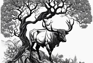Tree of life and Taurus tattoo idea