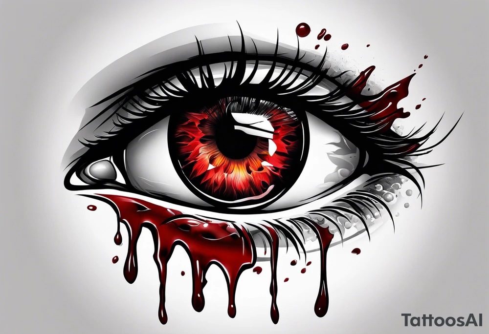 Blood crying eye tattoo design tattoo idea