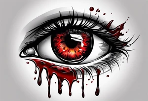 Blood crying eye tattoo design tattoo idea | TattoosAI