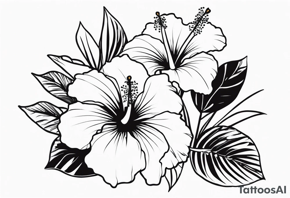 Hibiscus flowers tattoo idea