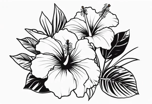 Hibiscus flowers tattoo idea