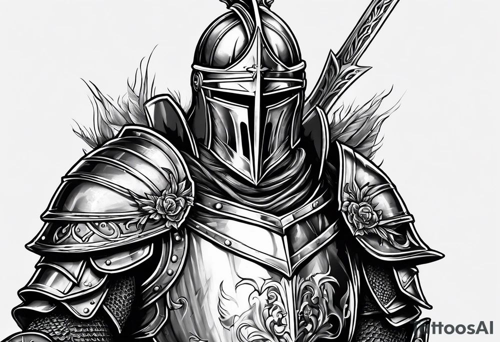 knight in heavy armor tattoo idea