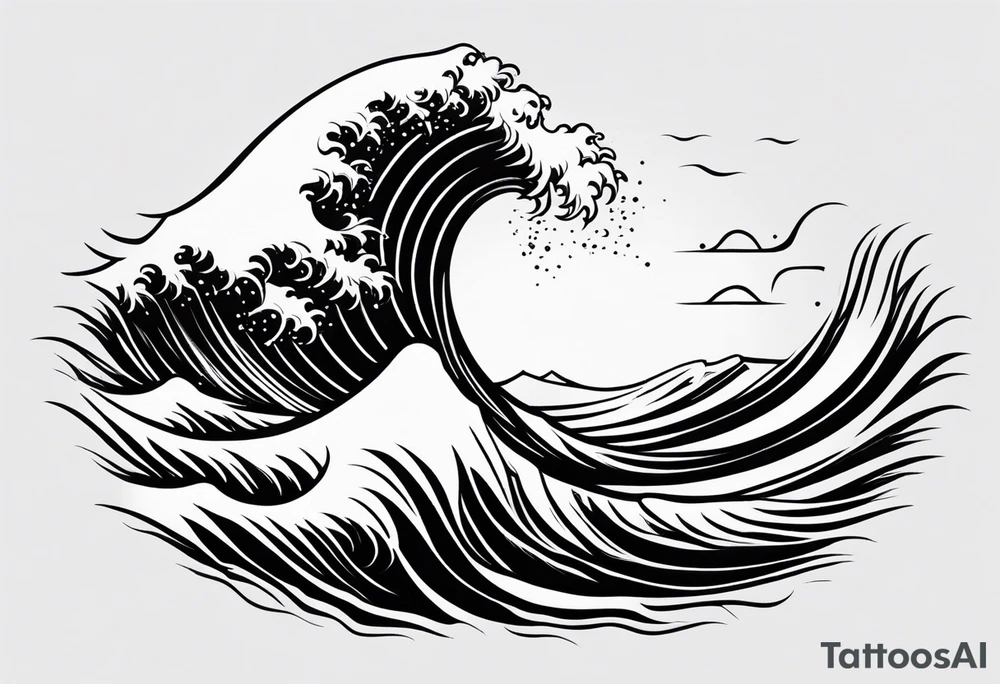 simple wave for outside forearm tattoo idea