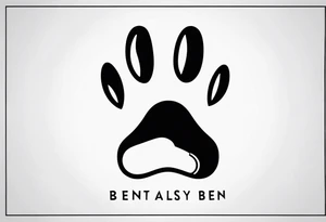 Paw Print with a name Ben. tattoo idea