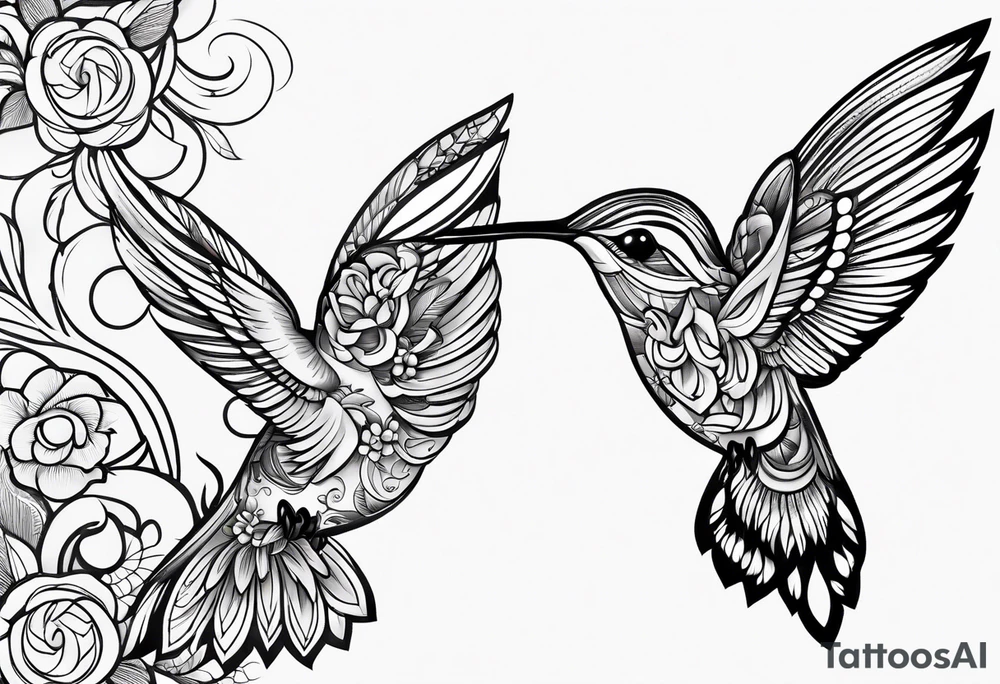 hummingbird simple and elegant small size on triceps tattoo idea