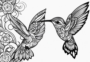 hummingbird simple and elegant small size on triceps tattoo idea