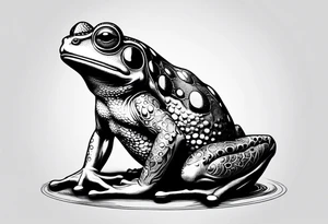 Bodybuilder frog tattoo idea
