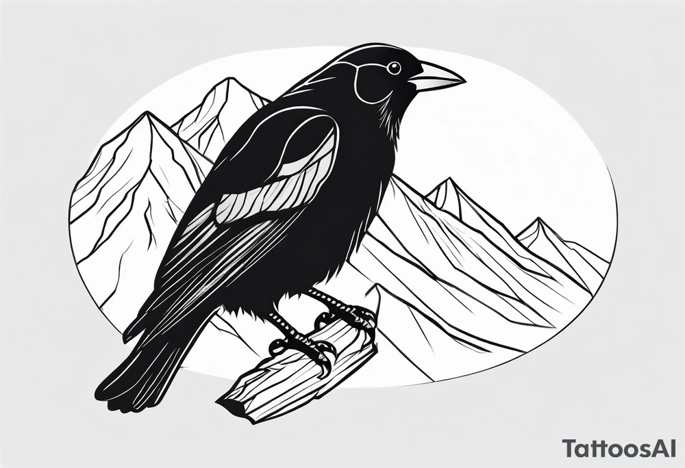 alpine chough tattoo idea