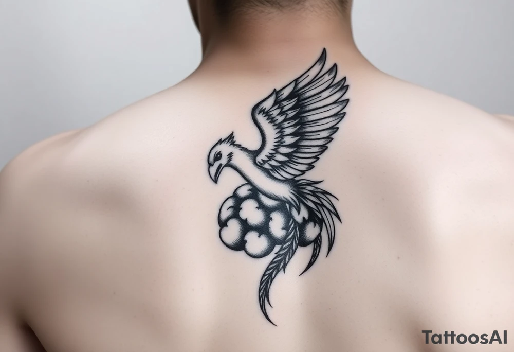 A phoenix rising out of a brain tattoo idea