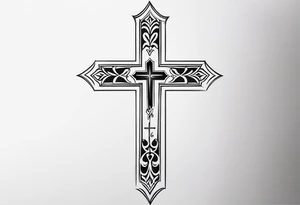 Cross with grace inside of it, and the words psalm 91:16 along the side tattoo idea