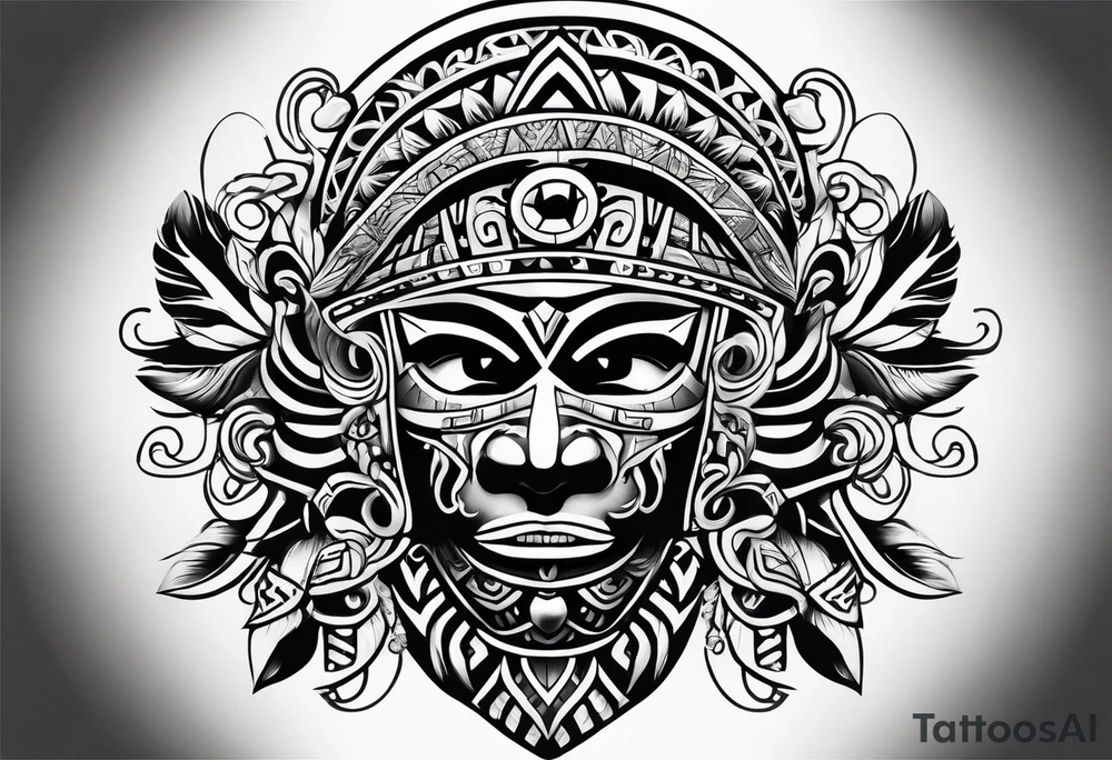 A puerto rican taino tribal sleeve tattoo idea