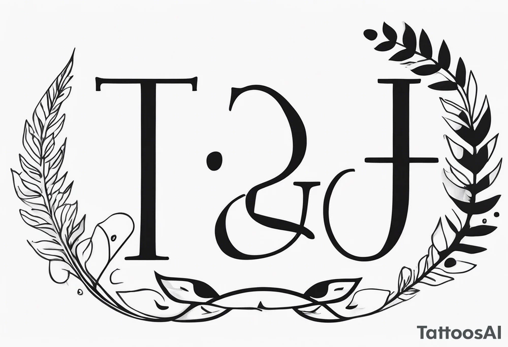 unique symbol with the letters T, A, J, W, D tattoo idea