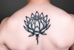 Blooming protea flower tattoo idea