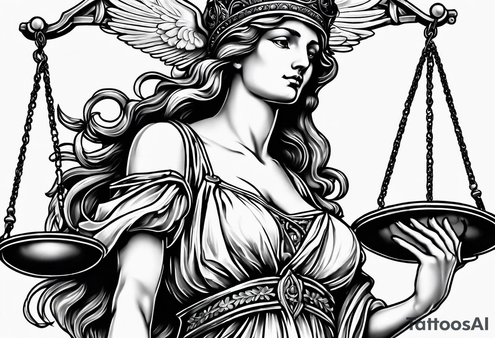 lady justice tattoo idea
