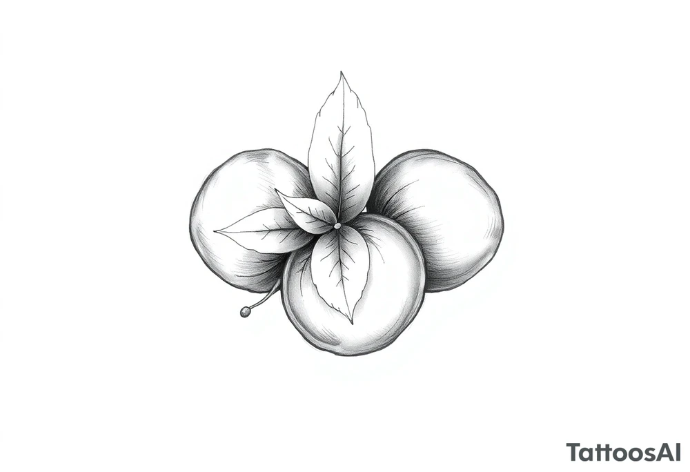 Three haselnuts with one leave tattoo idea