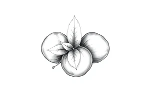 Three haselnuts with one leave tattoo idea