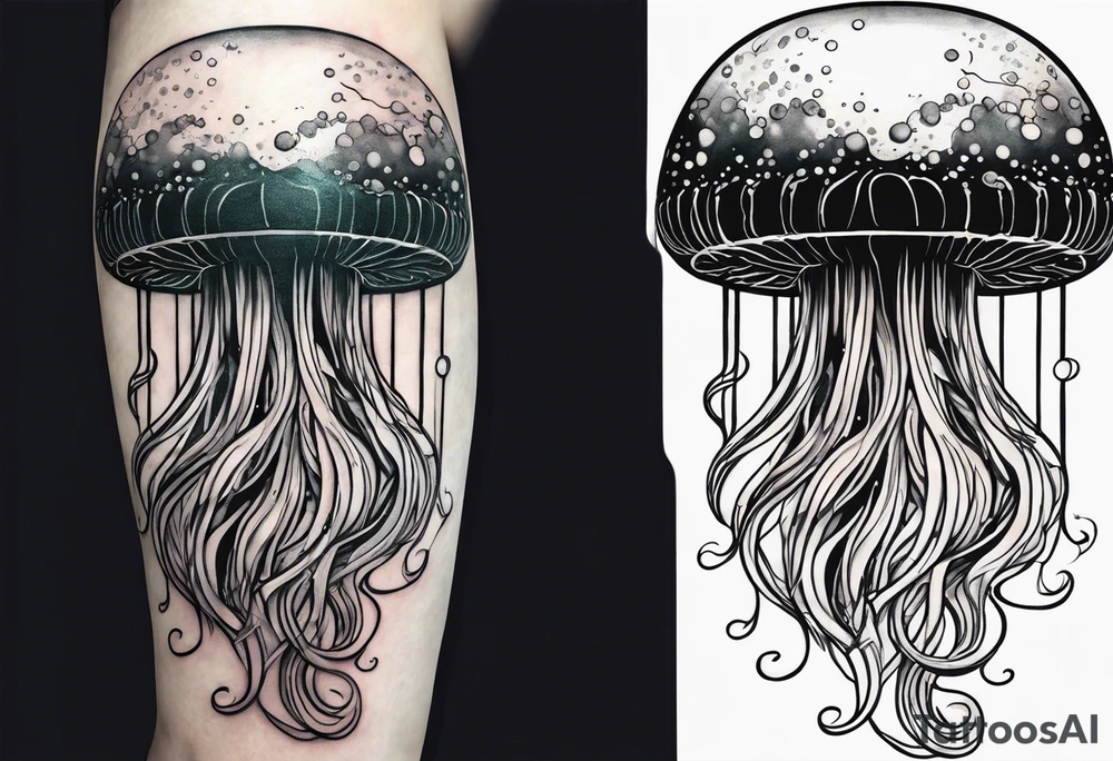 Jellyfish that consumes everything it encounters and send it to the void tattoo idea