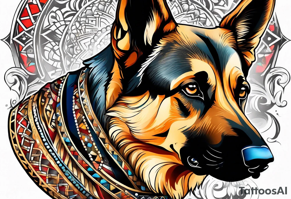 German shepherd dog tattoo idea