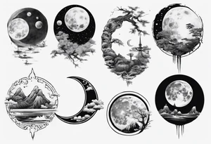Realistic moon tattoo idea