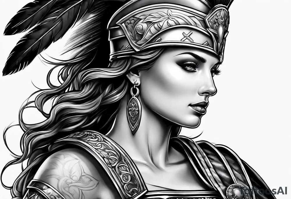 roman soldier lady tattoo idea