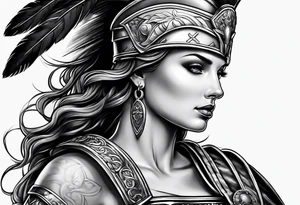 roman soldier lady tattoo idea