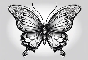Thin butterfly tattoo idea
