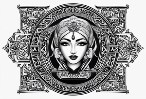 Arabic writing with scroll and heaven tattoo idea