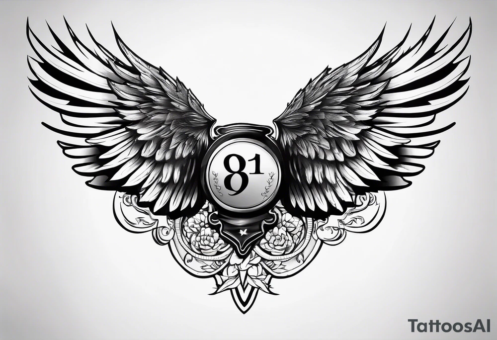 Wings with the word Glenn tattoo idea