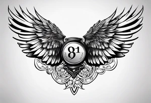 Wings with the word Glenn tattoo idea