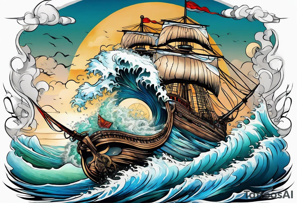 Rough seas tattoo idea
