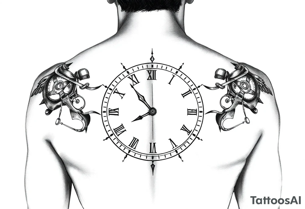 Broken clock tattoo idea