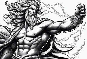 zeus striking down with lightning tattoo idea