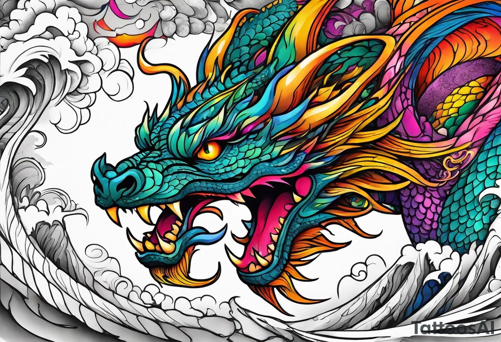 dragon swirling tattoo idea