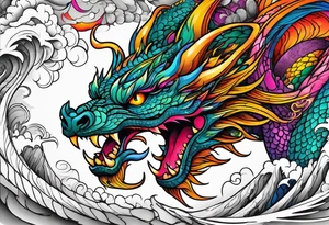 dragon swirling tattoo idea