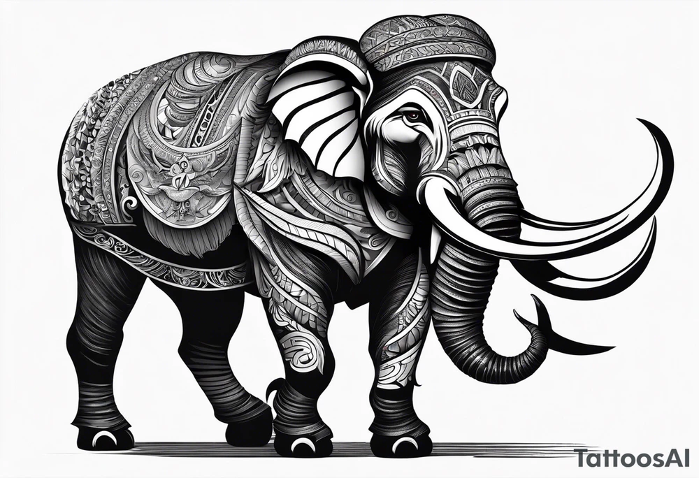 Mastadon with tusks. tattoo idea