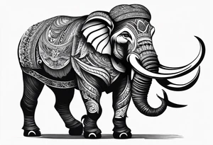 Mastadon with tusks. tattoo idea