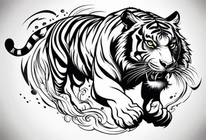 tiger leaping tattoo idea