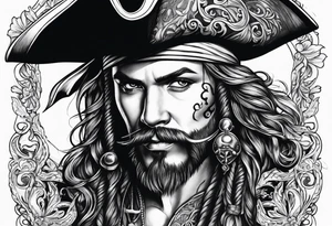 Pirate filigree tattoo idea