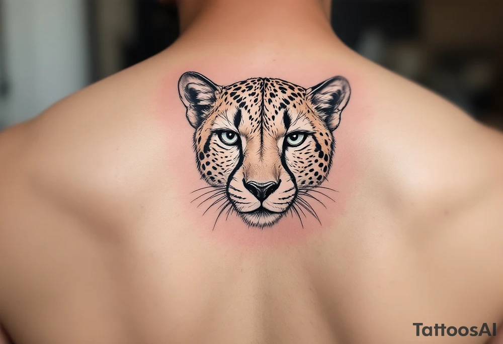 realistic cheetah tattoo idea