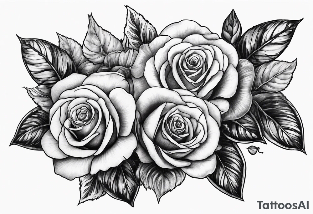 2 violets and 1 rose tattoo idea