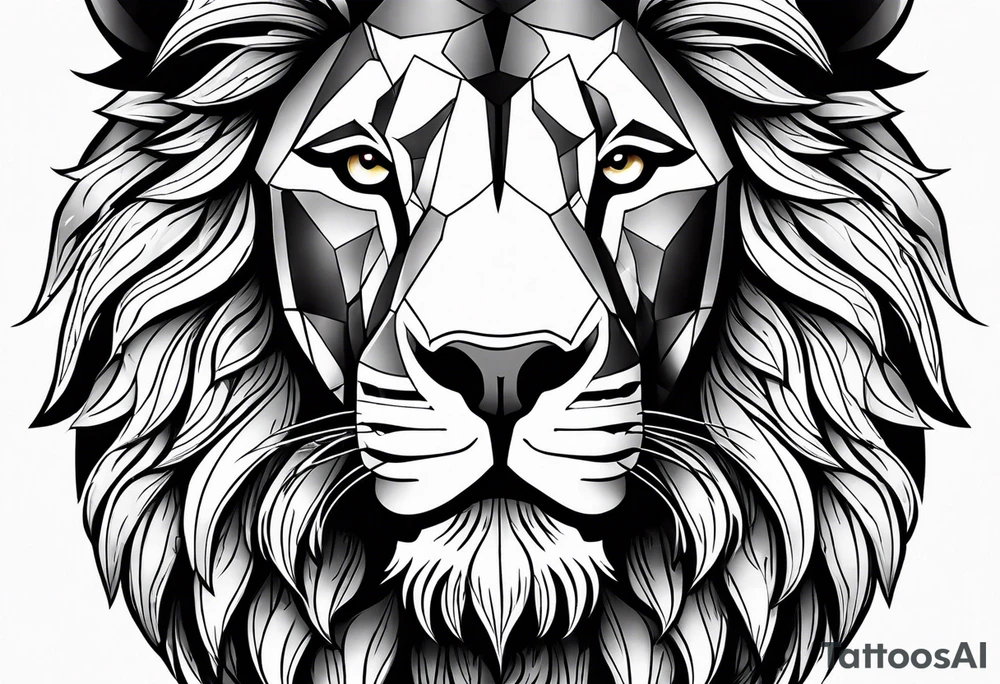 powerful majestic lion, close-up tattoo idea