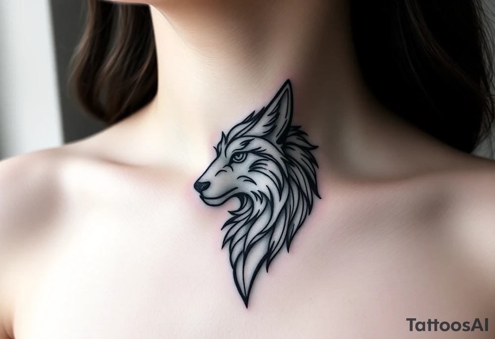 Sheep and wolf into a hybrid 
animal tattoo idea